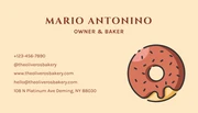 Brown And Yellow Simple Donut Illustration Bakery Business Card - Page 2