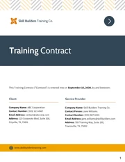 Training Contract Template - Page 1