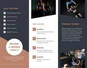 Navy And Orange Trapezoid Fitness Brochure - page 2