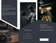 Navy And Orange Trapezoid Fitness Brochure - page 1