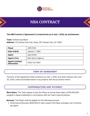 NBA Contract Template - Pagina 1