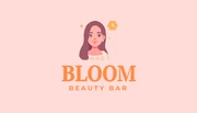 Pink Pastel And Orange Simple Illustration Beauty Bar Business Card - Page 1
