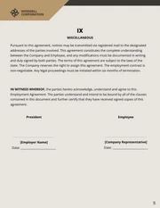 Sales Representative Employment Contract Template - Page 5