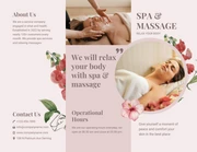 Pink Simple Elegant Modern Flower Massage Spa Brochure - Seite 1