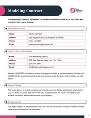 Modeling Contract Template - Pagina 1