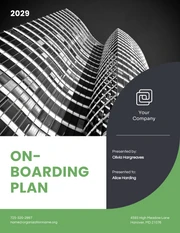 Simple White And Green Onboarding Plan - Page 1