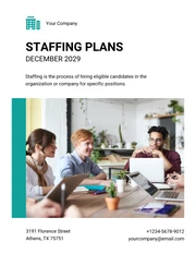 White And Green Modern Simple Professional Company Staffing Plans - Page 1