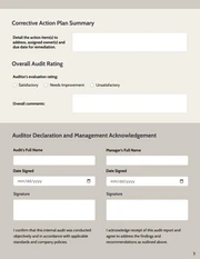 Internal Audit Form Template - page 3