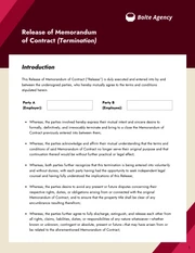 Release Of Memorandum of Contract Template - page 1
