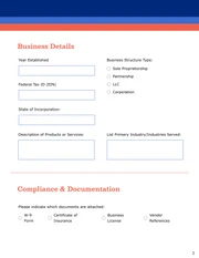 Vendor Application Form Template - Seite 2