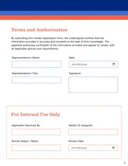 Vendor Application Form Template - Seite 3