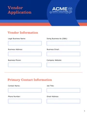 Vendor Application Form Template - Seite 1