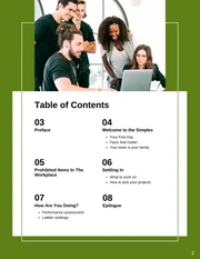 Green and White Generic Employee Handbook Template - Page 2