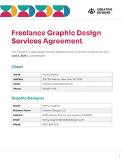 Freelance Graphic Design Contract Template - Pagina 1