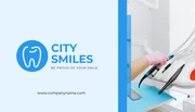 Light Blue Simple Photo Dental Business Card - Seite 1