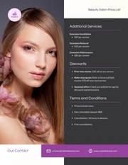 Hair Extension Price List Template - Pagina 2