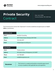 Private Security Contract Template - page 1