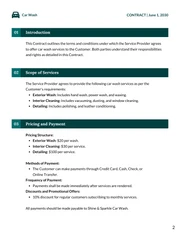 Car Wash Contract Template - page 2