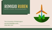 Cream And Green Modern Geometric Personal Student Business Card - Page 2