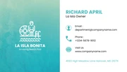 Teal Green Modern Texture Business Professional Pool Name Card - Page 2