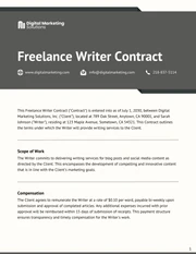 Freelance Writer Contract Template - page 1