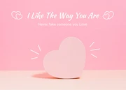 Pink Simple Love Postcard - Page 1