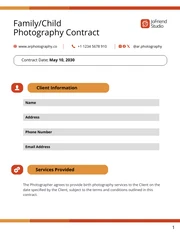 Family/Child Photography Contract - Pagina 1