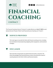 Financial Coaching Contract Template - Page 1