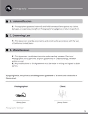 Photographer Contract - page 3