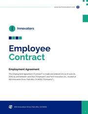 Employee Contract Template - صفحة 1