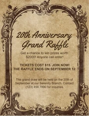 Brown Vintage Texture Anniversary Grand Raffle Flyer - Page 1