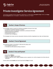 Private Investigator Contract Template - صفحة 1