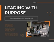 White Black Orange Modern Leadership Presentation - Page 1