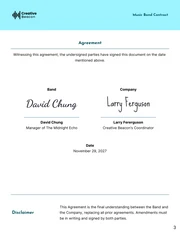 Music Band Contract Template - Pagina 3