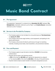 Music Band Contract Template - Seite 1