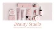 White Modern Beauty Studio Business Card - Page 1