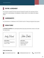 Trucking Company Contract Template - page 4