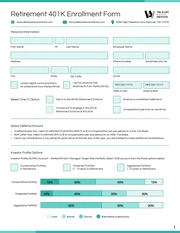 Retirement 401K Enrollment Form - Página 1