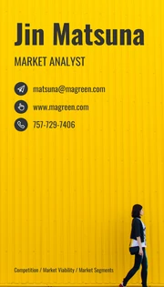 Dark Yellow Personal Business Card - Page 1