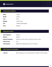 Used Car Payment Contract Template - page 2