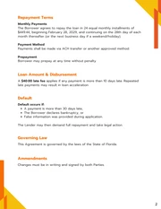 Gator Lending Contract Template - Page 2