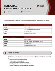 Personal Assistant Contract Template - صفحة 1