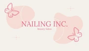 Beige And Peach Aesthetic Cute Illustration Beauty Business Card - Page 1