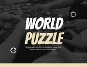 Black White And Gold Classic Vintage Luxury World Puzzle Game Presentation - Page 1
