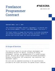 Freelance Programmer Contract Template - page 1