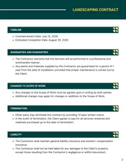 Landscaping Contract Template - page 2