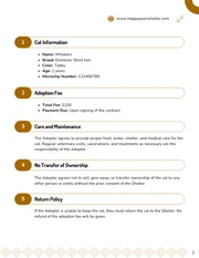 Cat Adoption Contract Template - Pagina 2