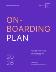 White Purple And Soft Orange Onboarding Plan - Page 1