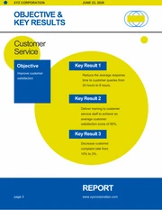 Minimalist Yellow And Blue OKR Report - Page 3