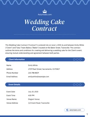 Wedding Cake Contract Template - Página 1